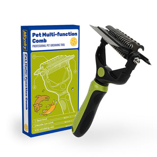 Multi-Functional 3-in-1 Grooming Rake Deshedding Brush - Pet Grooming & Shedding Season - Miyoky