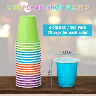 2oz Multicolor Plastic Shot Cups - Tasting & Parties - Lilymicky - JOLLYCHEF