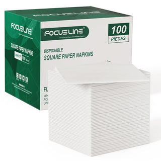 1 - Ply Solid White Premium Linen - Fee Cocktail Napkins - Weddings & Parties - FOCUSLINE - JOLLYCHEF
