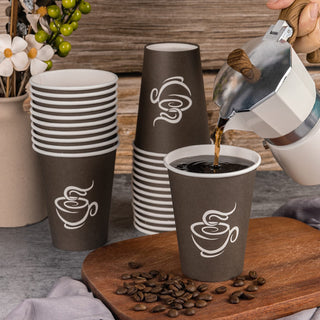 Multiple Sizes Coffee Patterns Brown Paper Coffee Cups - Party & Coffee - LITOPAK - JOLLYCHEF