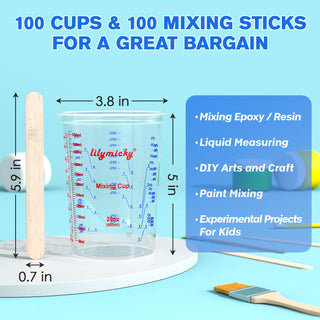 20oz/32oz Clear Plastic Measuring Cups with Stirrers - Kitchen & DIY Projects - Lilymicky - JOLLYCHEF