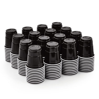 「Jolly Choice」2oz Black Plastic Shot Cups