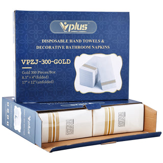 1 - Ply Silver Striped Pattern Disposable Hand Towels - Guestrooms & Restaurants – Vplus - JOLLYCHEF