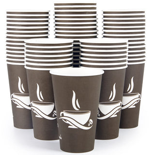 Multiple Sizes Coffee Patterns Brown Paper Coffee Cups - Party & Coffee - LITOPAK - JOLLYCHEF