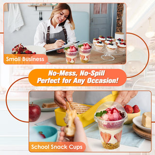 12 oz  Clear Elegant Parfait Cup with Insert & Dome lids - Party&Wedding - Lilymicky - JOLLYCHEF