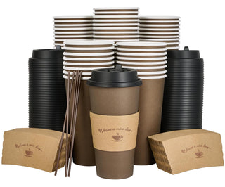 Multiple Size Brown Paper Coffee Cups Sets - Office & Party - LITOPAK - JOLLYCHEF