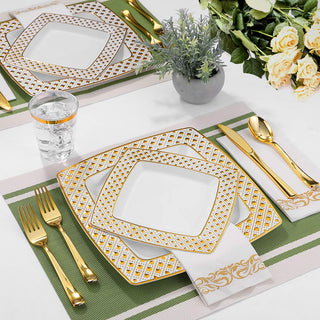 Clear Elegant gold dinnerware set - Wedding & Birthday Party - FOCUSLINE - JOLLYCHEF