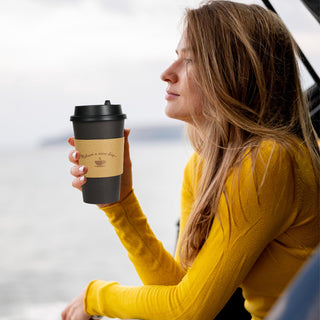 Multiple Size Black Paper Coffee Cups With Black Lids & Sleeves & Stirring Sticks - Office & Party - LITOPAK - JOLLYCHEF
