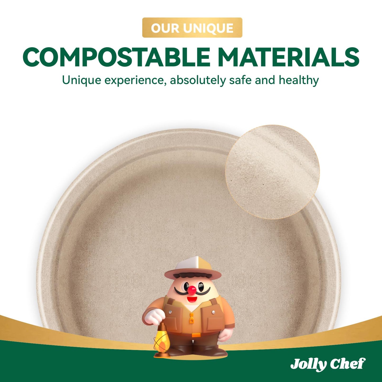 Compostable White&Natural Plates(240sets)