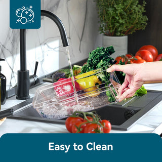 10 Pack Clear Rectangular Stackable Fridge Organizer - Storing Vegetables & Kitchen Ingredients - Luckore - JOLLYCHEF