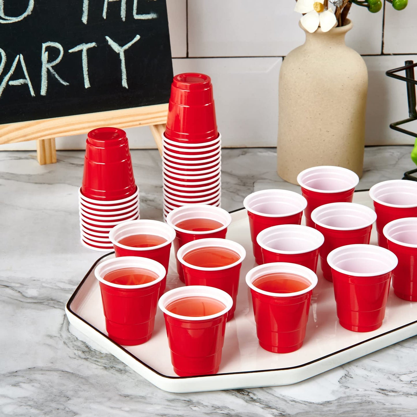 「Jolly Choice」2oz Red Plastic Shot Cups