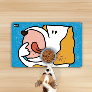 Artist-Designed Absorbent Non-Slip Pet Feeding Mat - Waterproof & Easy Clean Dog Food Mat - Home & Travel - Miyoky
