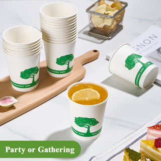 8oz/ 12oz/16oz Trees Pattern Compostable Cups with PLA Lined - Hot Drinking & Picnic - Vplus - JOLLYCHEF
