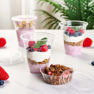 12 oz Clear Elegant Parfait Cup with Insert & Flat lids - Party&Wedding - Lilymicky - JOLLYCHEF