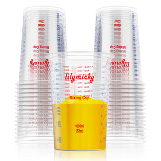 20oz/32oz Clear Plastic Measuring Cups with Stirrers - Kitchen & DIY Projects - Lilymicky - JOLLYCHEF
