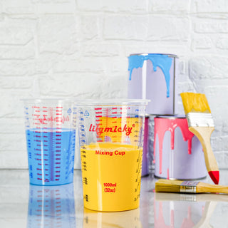 20oz/32oz Clear Plastic Measuring Cups with Stirrers - Kitchen & DIY Projects - Lilymicky - JOLLYCHEF