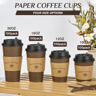 Multiple Size Brown Paper Coffee Cups Sets - Office & Party - LITOPAK - JOLLYCHEF