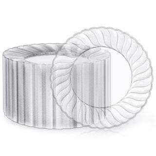 Clear Plastic Plates with Curved Edges - Weddings & Parties - FOCUSLINE - JOLLYCHEF