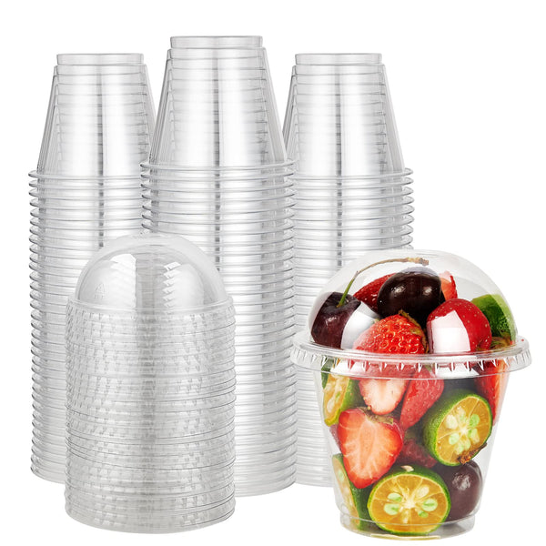 Bulk Parfait Cups with Lids | Plastic Dessert Containers for Ice Cream, Smoothies | Restaurant Supply