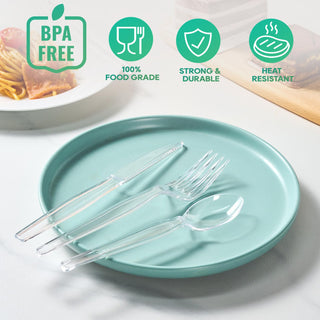 Clear Food - grade Plastic Cutlery - Party & Everyday Use - FOCUSLINE - JOLLYCHEF