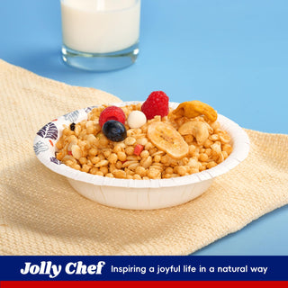 12oz/16oz/20oz White Leaf Floral Print Microwave & Freezer Safe Paper Bowls – Parties & Picnics – Jolly Chef - JOLLYCHEF