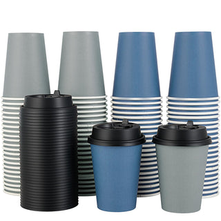Multiple Size Blue, Gray Paper Coffee Cups Sets - Office & Cafe - LITOPAK - JOLLYCHEF
