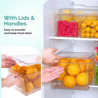 6 Pack / 8 Pack Clear Stackable Plastic Storage Containers - Kitchen & Fridge Organization - MUCHII - JOLLYCHEF
