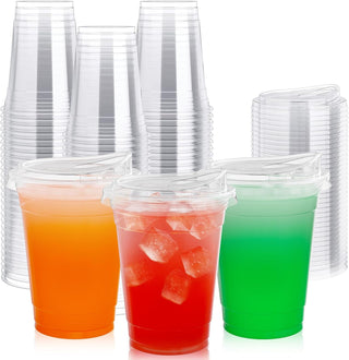 Gobelets en plastique en vrac de plusieurs tailles | Récipients à boissons pour café glacé, smoothies, bubble tea | PET | Fournitures pour restaurants