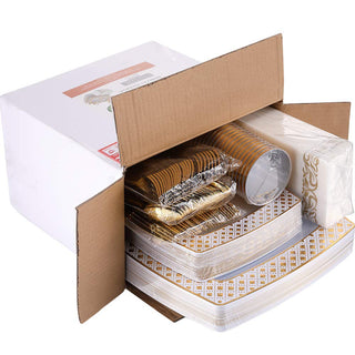 Clear Elegant gold dinnerware set - Wedding & Birthday Party - FOCUSLINE - JOLLYCHEF