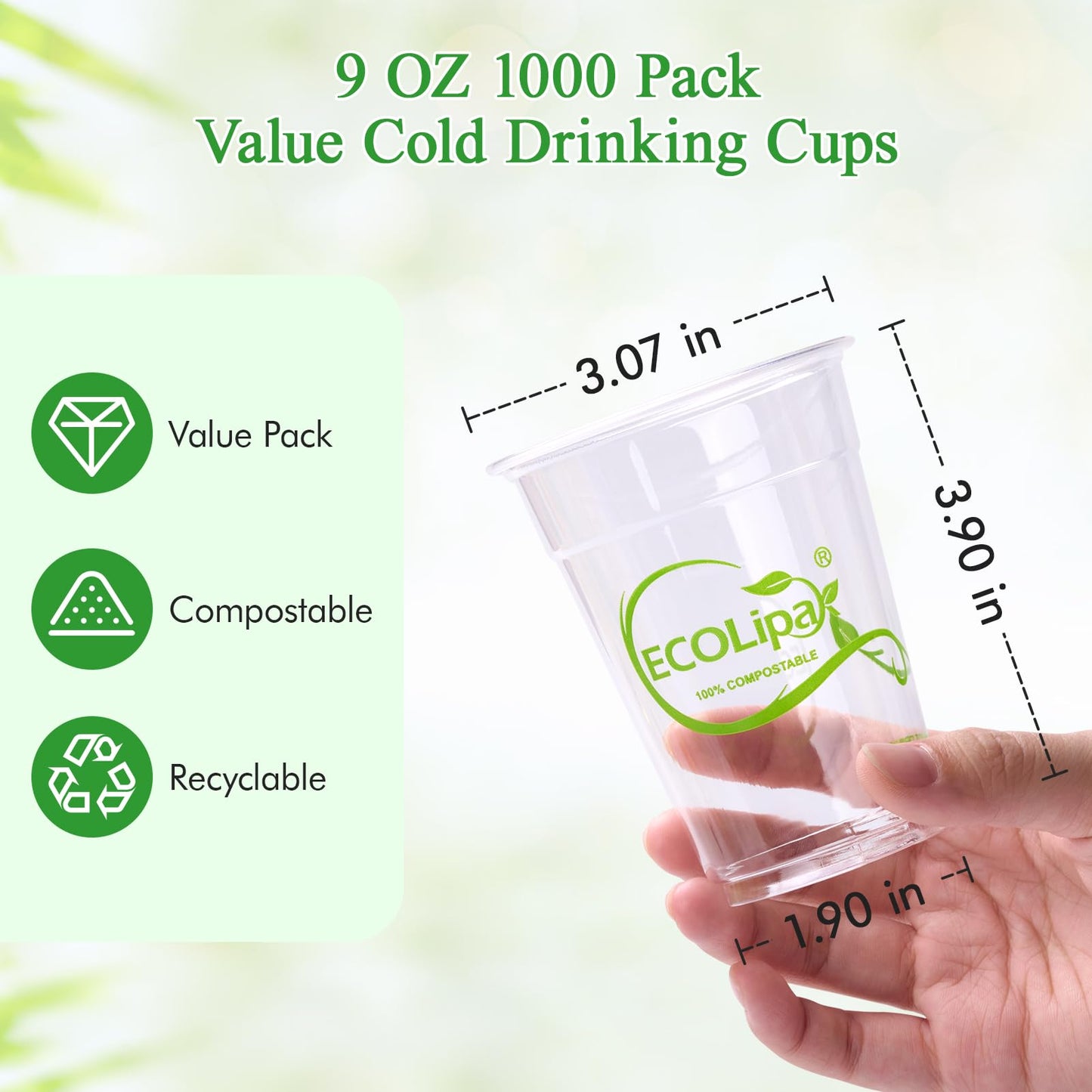 「Jolly Choice」Biodegradable PLA Cold Party Cups