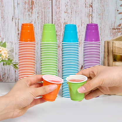 「Jolly Choice」2oz Colorful Plastic Shot Cups