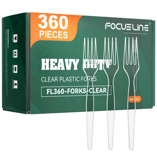 Clear Food - grade Plastic Cutlery - Party & Everyday Use - FOCUSLINE - JOLLYCHEF