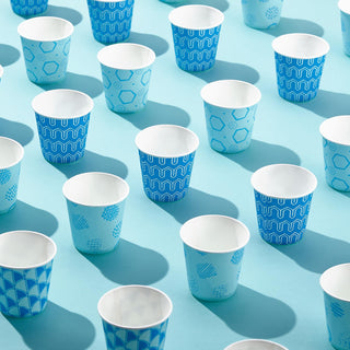 3oz Assorted Blue Pattern Bathroom Cups - Office & Party - JOLLY PARTY - JOLLYCHEF