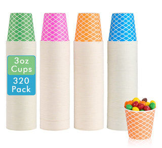 3oz Multicolor Wavy Stripes Patterns Paper Dessert Cups - Mini Snack Cup & Cupcake - LITOPAK - JOLLYCHEF