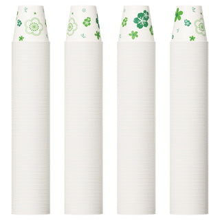 3oz Green Floral Rolled Rim Bathroom Cups - Picnic & Travel - JOLLY PARTY - JOLLYCHEF