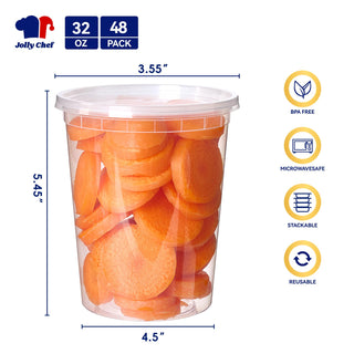 Plastic Round Meal Prep Containers with Lids - Meal Prep & Food Storage - Jolly Chef - JOLLYCHEF