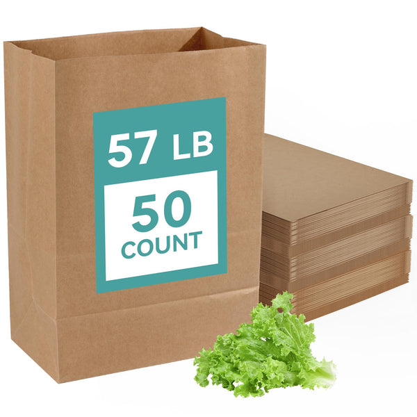 8/57lb Bulk Case Kraft Paper Bags | Paper Grocery Bags for Sandwiches, Groceries | Eco-Friendly | Grocery Supply