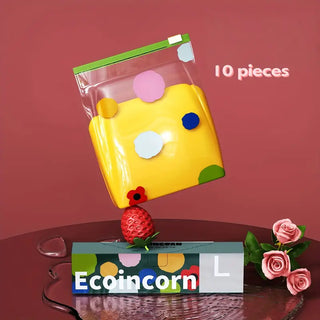 10/20/30pcs 3-Size Self-Sealing Food Storage Bags - Thick Reusable Refrigerator & Freezer Bags