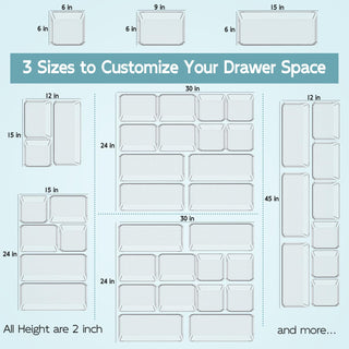 Clear Rectangular Stackable Plastic Drawer Organizer -   Kitchen & Bathroom Storage - JOLLYIN - JOLLYCHEF