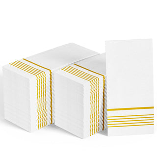 2 Ply Gold Striped Pattern Classic Paper Napkins - Party & Wedding - Jolly Chef - JOLLYCHEF