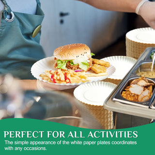 6in /8.5in White Paper Plates - Perfect for Picnics & Birthdays - JOLLY PARTY - JOLLYCHEF