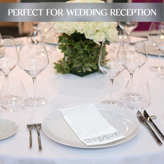 3 - Ply White and Sliver Pattern Paper Napkins - Weddings & Parties - Vplus - JOLLYCHEF