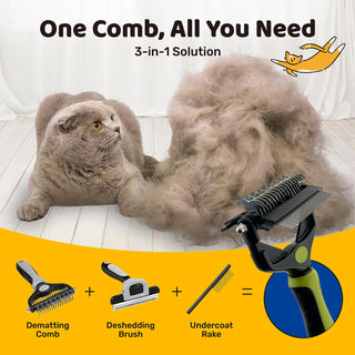 Multi - Functional 3 - in - 1 Grooming Rake Deshedding Brush - Pet Grooming & Shedding Season - Miyoky - JOLLYCHEF