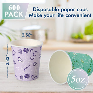 5oz Purple & Light Green Floral Pattern Paper Dessert Cups - Cupcake & Party - TV TOPVALUE - JOLLYCHEF