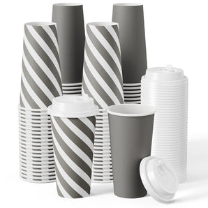 20 oz 100 Pack Disposable Coffee Cup with Lids