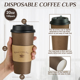 Multiple Size Brown Paper Coffee Cups Sets - Office & Party - LITOPAK - JOLLYCHEF