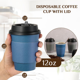 Multiple Size Blue, Gray Paper Coffee Cups Sets - Office & Cafe - LITOPAK - JOLLYCHEF