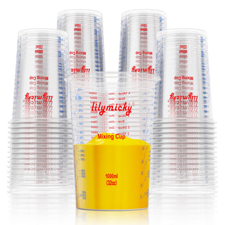 20oz/32oz Clear Plastic Measuring Cups with Stirrers - Kitchen & DIY Projects - Lilymicky - JOLLYCHEF