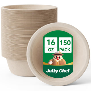 16 oz Heavy Duty Compostable Disposable Dog Bowls - Pet Travel & Picnic - Jolly Chef - JOLLYCHEF
