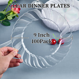 Clear Plastic Plates with Curved Edges - Weddings & Parties - FOCUSLINE - JOLLYCHEF